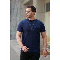 Erkek Cepli Kolyeli Kısa Kollu örme Kumaş Tişört