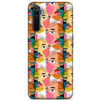 Lopard Oppo Realme 6 Uyumlu Kılıf Sürreal Yüzler ♀ (6) Silikon Kılıf Desenli