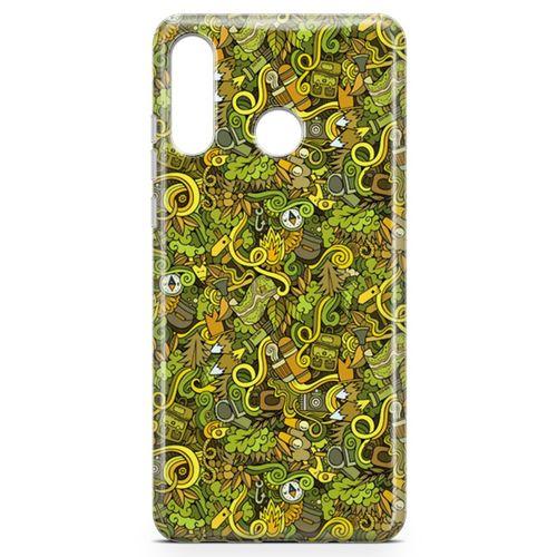 Huawei P30 Lite 2020 Kılıf Avcılık Doodle Arka Kapak Koruma Desenli Full Koruyucu