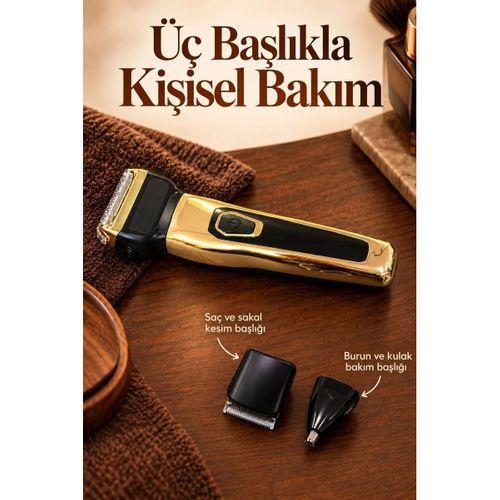Erkek Bakım Seti Kablosuz Kullanımlı Üç Başlıklı