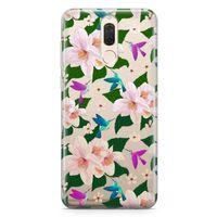 Huawei Nova 2i Kılıf Karanfil Kuşlar Arka Kapak Koruma Desenli Full Koruyucu