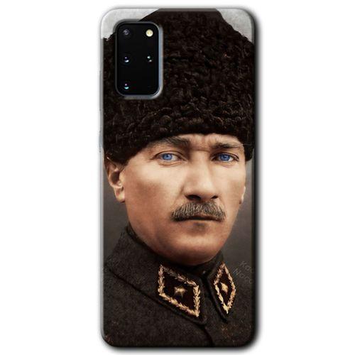 Galaxy S20 Plus Kılıf HD Desen Baskılı Arka Kapak - Başkomutan Atatürk + Kırılmaz Cam