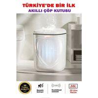 Akıllı Teknolojik Çöp Kutusu Otomatik Sensörlu Çöp Tenekesi Pilli Çöp Kovası 20L