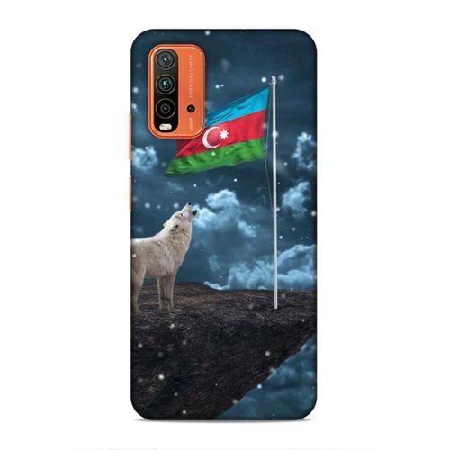 Xiaomi Redmi Note 9 4g Uyumlu Kılıf Azarbaijan (25) Antişok Kapak Kurt Bayrak