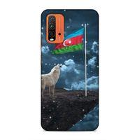 Xiaomi Redmi Note 9 4g Uyumlu Kılıf Azarbaijan (25) Antişok Kapak Kurt Bayrak