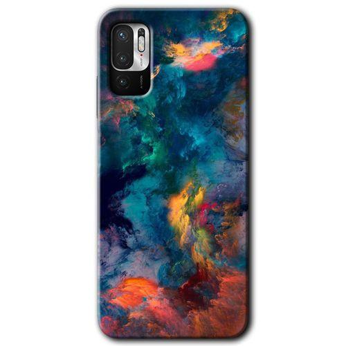 MRCİLETİSİM Xiaomi Redmi Note 10 5G Kılıf HD Desen Baskılı Arka Kapak + Temperli Cam - Color Storm