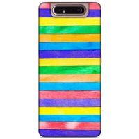 Lopard Samsung Galaxy A80 Uyumlu Kılıf Wood'X (22) Tam Koruma Kılıfı Desenli
