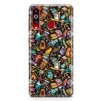 Samsung Galaxy A20s Kılıf Temizlik Malzemeleri Doodle Arka Kapak Koruma Desenli Full Koruyucu