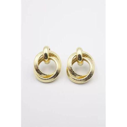 Metal Halka Küpe - Altın