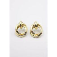 Metal Halka Küpe - Altın