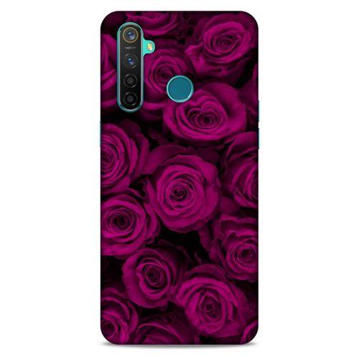 Realme 5 Pro Uyumlu Kılıf Mor Delisi (33) Hybrid Kılıf Güller