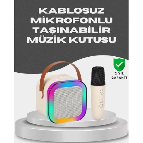 Kablosuz Karaoke Mikrofon Hoparlör Seti Güçlü Ses Çıkışı