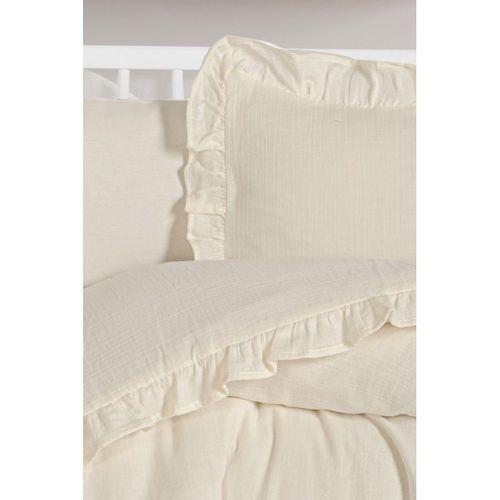 Kanz 2 Kat Fırfırlı Bebek Müslin Nevresim Knz-023 Krem