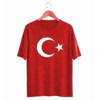 Ay Yıldız Baskılı Kısa Kollu Bisiklet Yaka Tişört 13 yaş