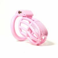 Plastik Pembe Penis Kilidi Erkek Bekaret Cihazı Chastity Cock Cage Küçük Boy Penis Esaret Kafesi