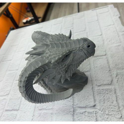 3d Ejderha Başı Heykeli Koleksiyonluk Dekoratif Figür 22x17 Cm