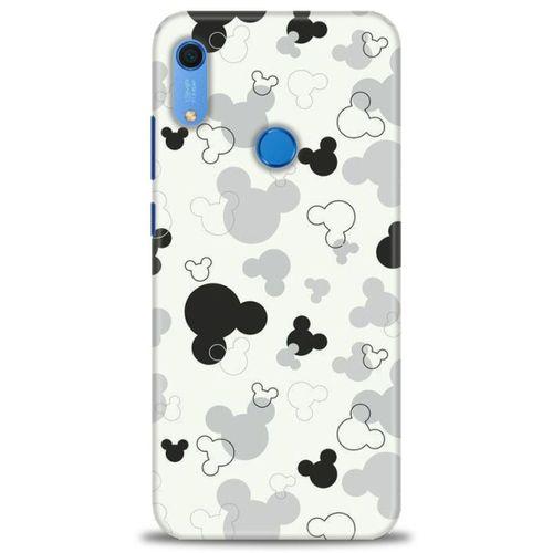 Huawei Y6S Kılıf HD Baskılı Kılıf - Siyah Mickey + Tam Ekran Koruyucu