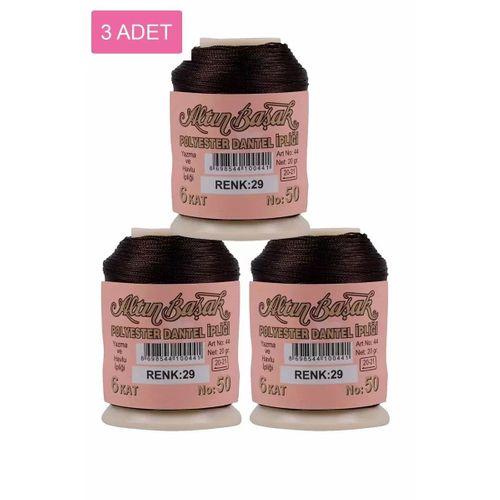 3 Adet Altınbaşak Oya ve Dantel İpi 20 gr - Royaleks - No: 029