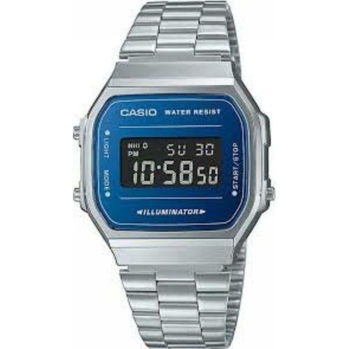 Casio A168WEM-2BVDF Retro Quartz Çelik Gri Mavi Kadran 36 mm Kadın Kol Saati