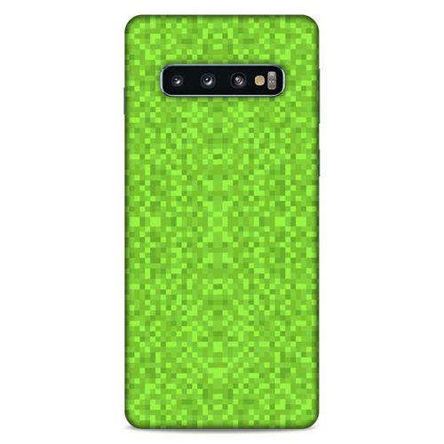 Lopard Samsung Galaxy S10 Uyumlu Kılıf PiXel (2) Kabı Yeşil Kahve