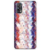 Oppo Realme 7 Pro Kılıf Pastel Renkler (3) Kapak Kırmızı Lacivert