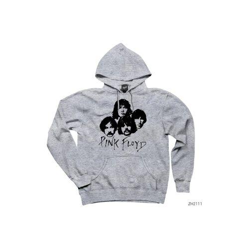 Pink Floyd Group Gri Kapşonlu Sweatshirt Hoodie