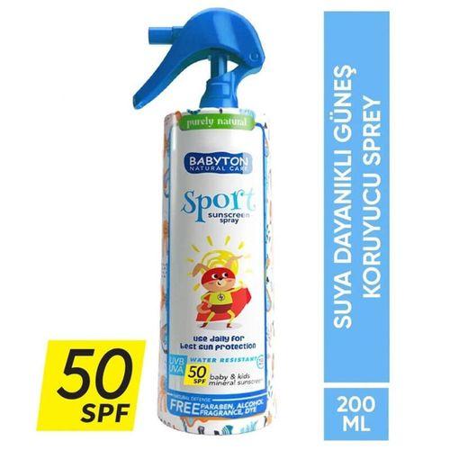 Babyton Bebek ve Çocuklar İçin Suya Dayanıklı Güneş Koruyucu Sprey 200 ml 50 SPF