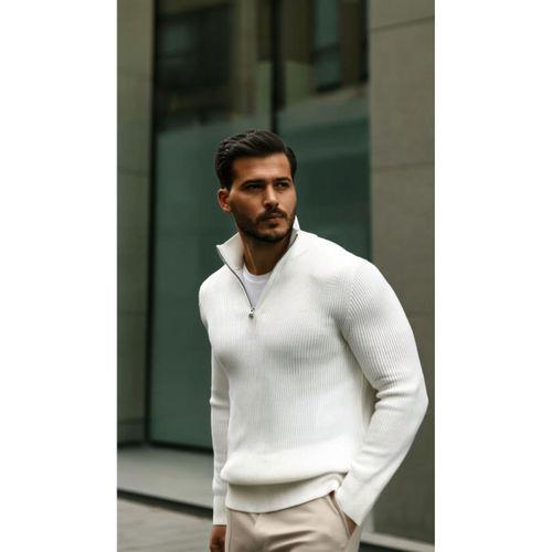 Erkek Balıkçı Zip Yaka Uzun Kollu Triko