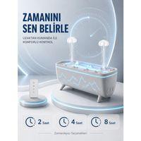 Uzaktan Kumandalı Aroma Difüzörü Sessiz Hava Nemlendirici Alev Efektli 2 4 8 Saat Zamanlayıcılı