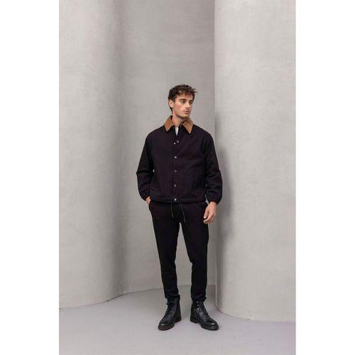 Lauri Workwear Tok Kumaş Kadife Yakalı Ceket Siyah - Bezayağı Kumaş Pantolon Siyah