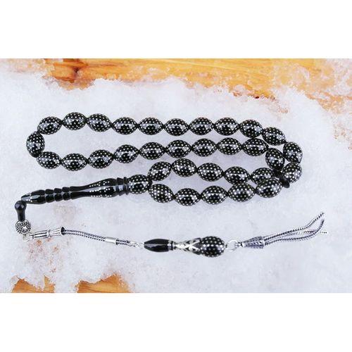 Oltu Taşı Beyzi Model Nokta Çeşmi Bülbül İşlemeli Tespih