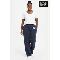 Kadın Büyük Beden N Logo Baskılı Rahat Kesim Paça Reçme ince Eşofman Altı SPR26EAK952-4