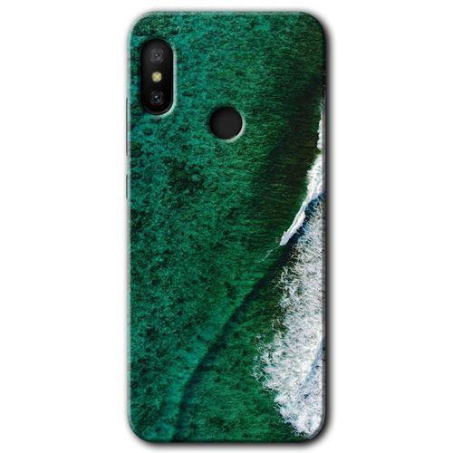 Xiaomi Redmi Note 6 Pro Kılıf HD Desen Baskılı Arka Kapak - Yeşil Okyanus