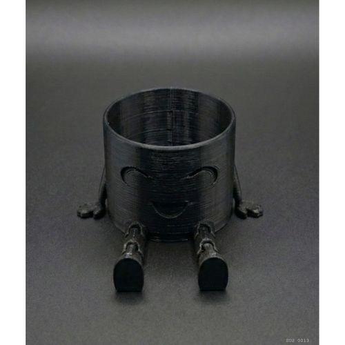 Sarkık Ayaklı Siyah Gülümseyen Büyük Boy Mini Saksı