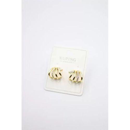 Taşlı Çoklu Görünümlü Küpe - Altın