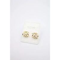 Taşlı Çoklu Görünümlü Küpe - Altın