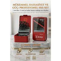 25 Parça 1 - 13 mm Alüminyum Metal Ağaç HSS Uçlu DIN 338RN Matkap Ucu Seti  723034
