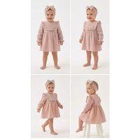 6-24 Ay Müslin Keten Pamuk Bandanalı Bebek Elbise