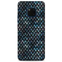 Huawei Mate 20 Pro Kılıf Dragons (10) Full Koruma Kılıfı Ejderha Skin Mavi Beyaz