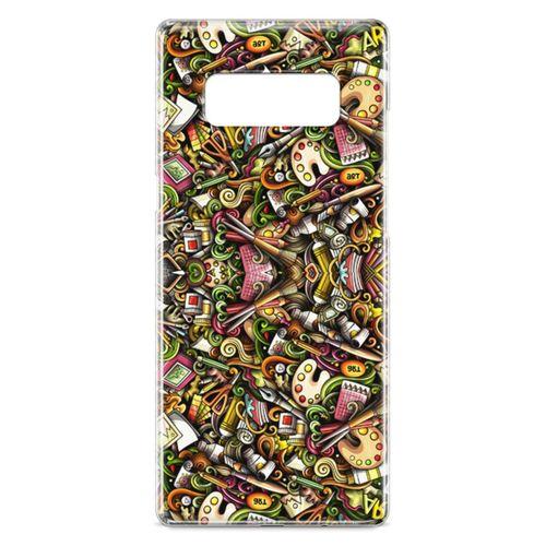 Samsung Galaxy Note 8 Kılıf Ressam Doodle Arka Kapak Koruma Desenli Full Koruyucu