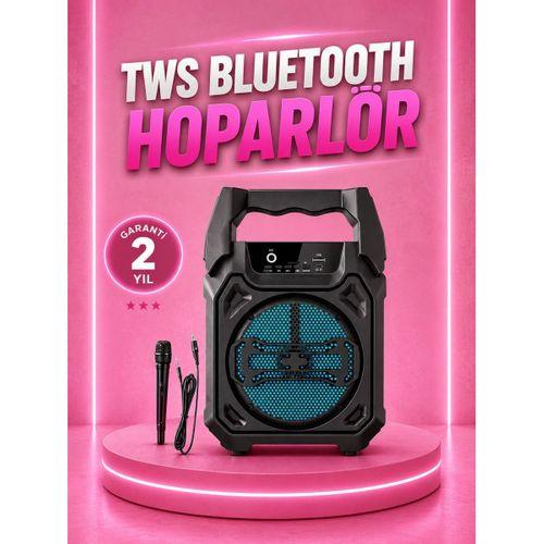 Taşınabilir 6 5” Bluetooth Hoparlör Usb Tf Kart Mikrofonlu Sistem