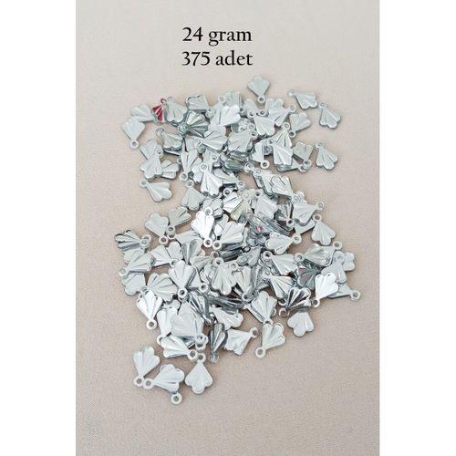 Oya Abiye Bileklik Kolye Pleksi Metalik Plastik Pul Gümüş Renk 24 gram 375 adet - BNC587
