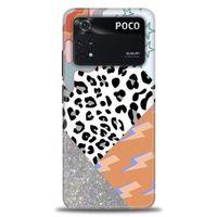 Xiaomi Poco M4 Pro 4G Kılıf HD Baskılı Kılıf - Leopar ve Şimşekler + Tam Ekran Koruyucu