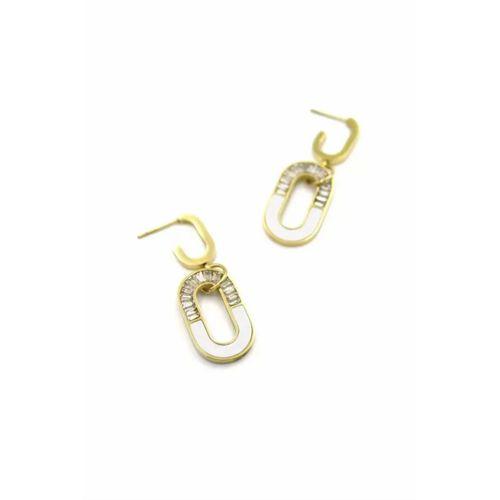 Baget Taşlı  Küpe - Altın