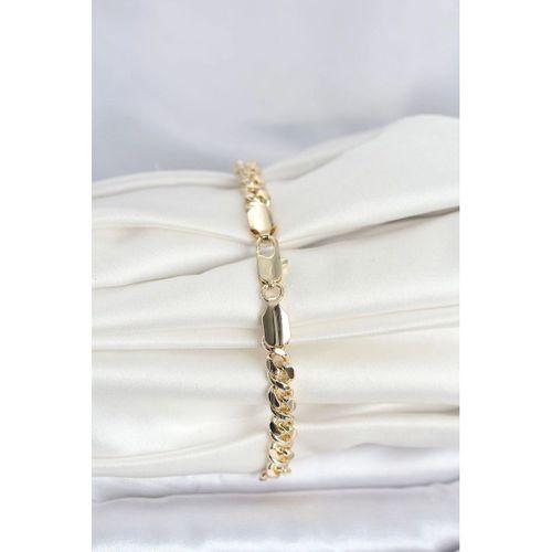 CM 14K Gold Renk Yassı Zincir Model Kadın Bileklik