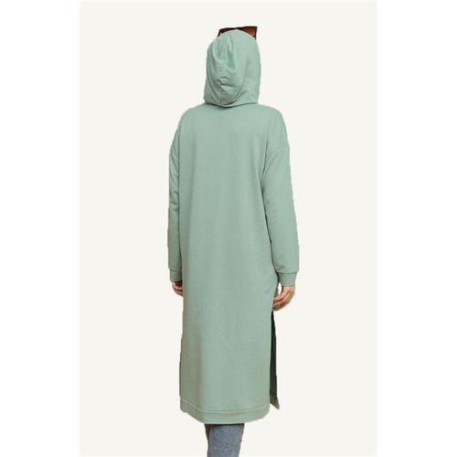 Atlas Kapşonlu Uzun Sade Basic Sweatshirt - 03007.100 - Çağla Yeşili