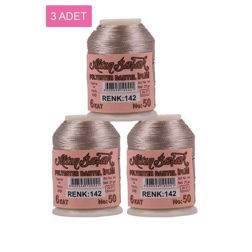 3 Adet Altınbaşak Oya ve Dantel İpi 20 gr - Royaleks - No: 142