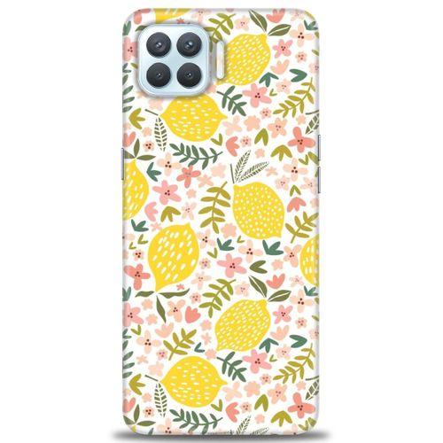 Oppo A73 Kılıf HD Baskılı Kılıf - Limon ve Çiçekler + Tam Ekran Koruyucu