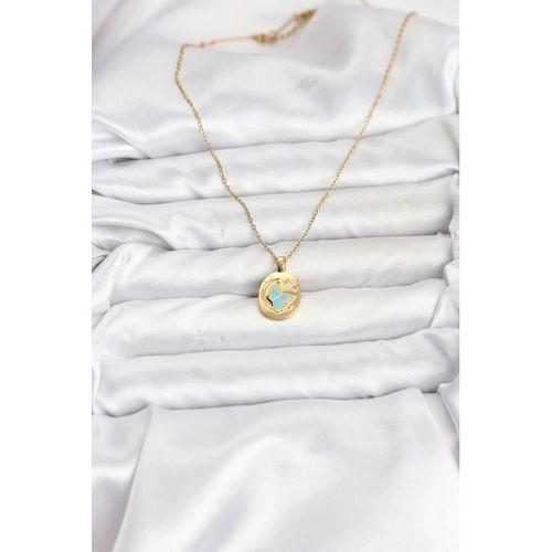 316L Çelik Zincir Gold Renk Kelebek Figür Kadın Kolye