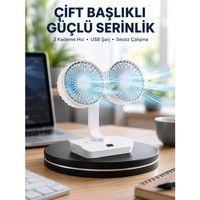 Sessiz Çalışan Usb Çift Kafalı Masaüstü Fan – Ev Ve Ofis İçin